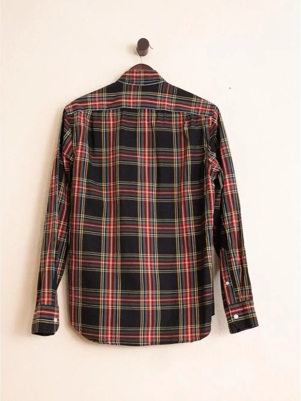 J.Crew Flex Washed Classic Fit Black Tartan Plaid Button Down Shirt Men’s Small